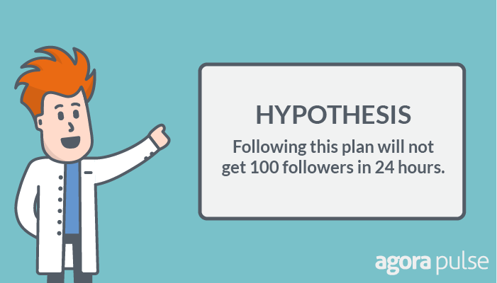 Hypothesis: Following this plan will no get 100 followers in 24 hours.