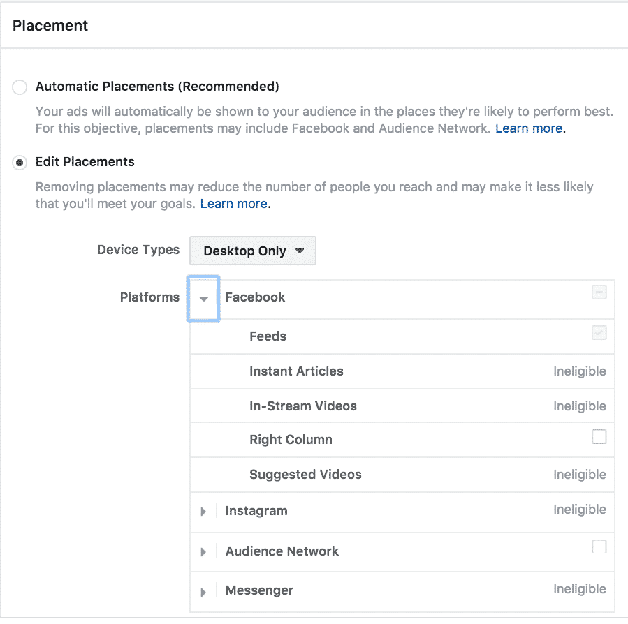 Facebook Ad Placements