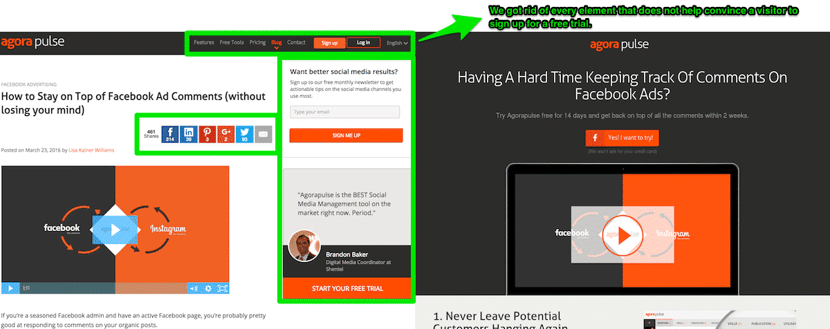 Why landing page did better