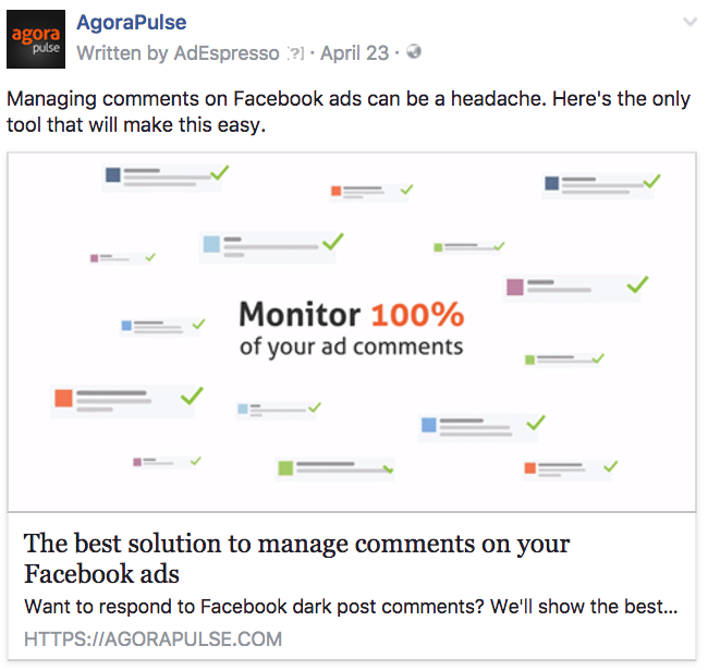 agorapulse facebook ad
