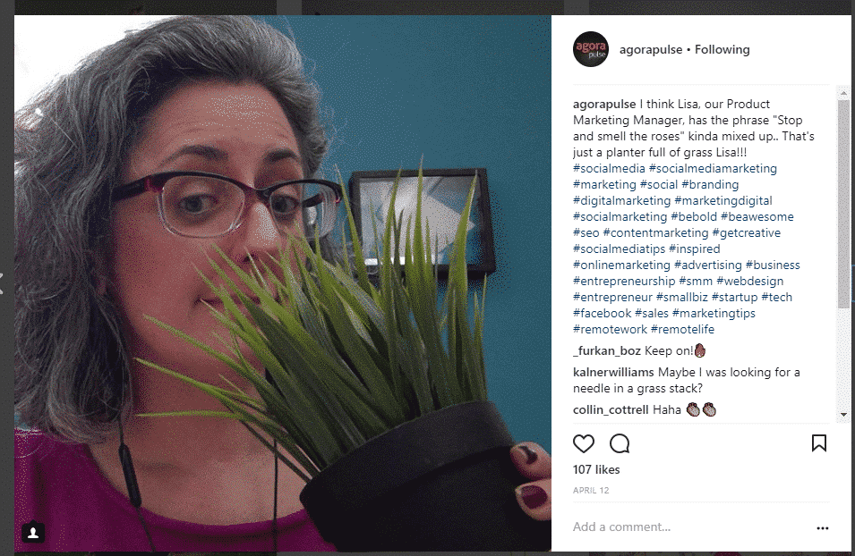 agorapulse Instagram hashtags in post