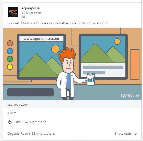 agorapulse linkedin post with hashtags example