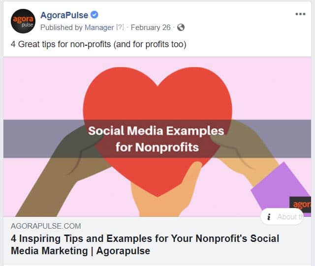 example of a short social media post