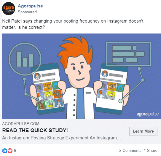 Example 1 of a Facebook ad. 