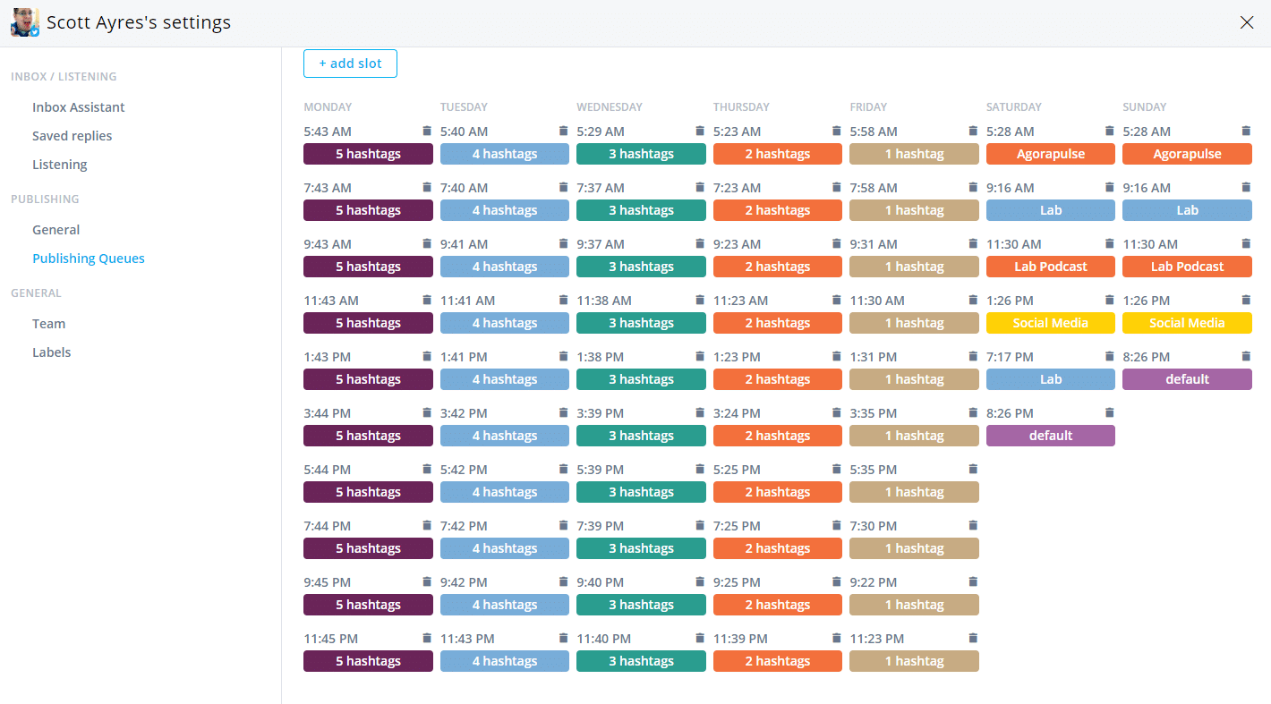 hashtag schedule