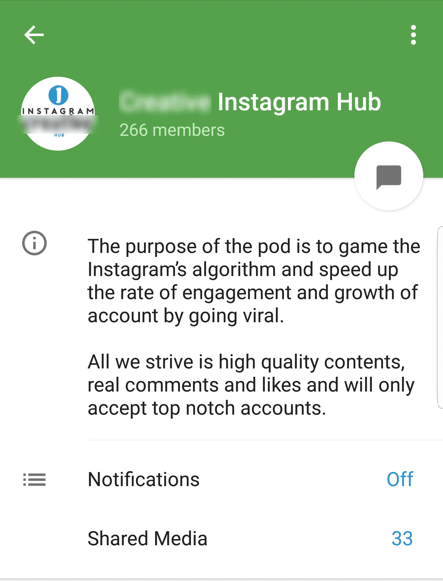 instagram pod rules