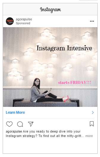 instagram ad with text