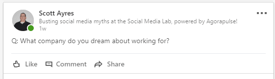 scott ayres short linkedin post