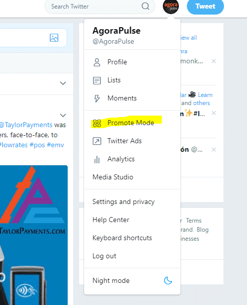 twitter promote mode settings