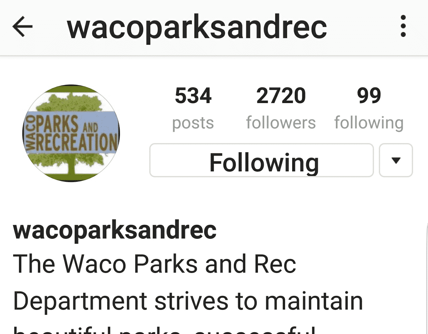 waco parks and recreation instagram